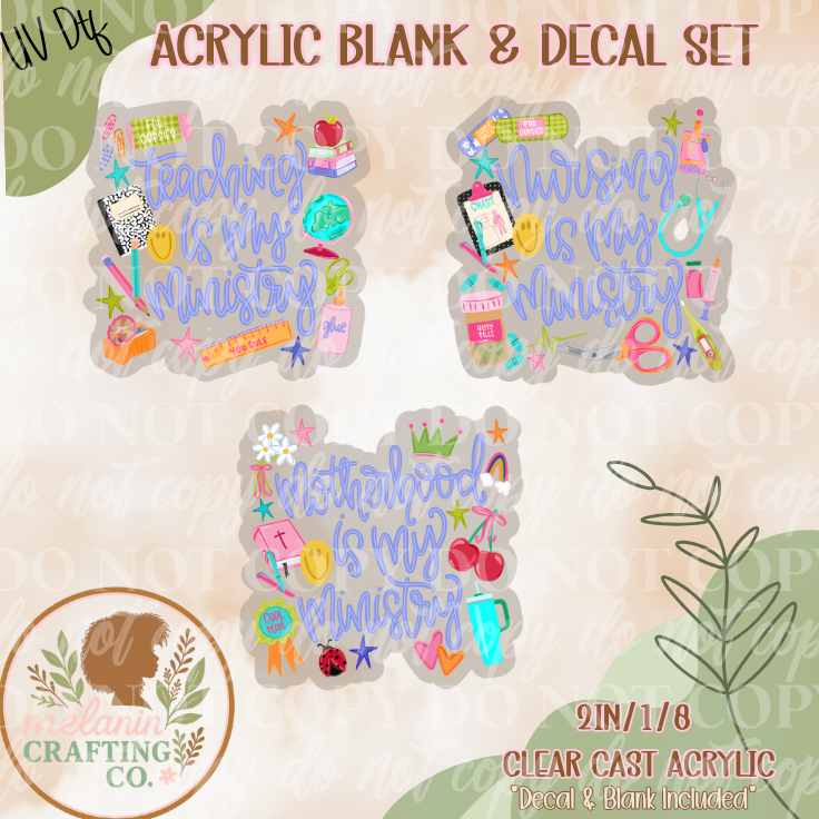 My Ministrey UV DTF Acrylic Blank Set