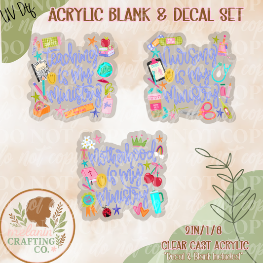 My Ministrey UV DTF Acrylic Blank Set