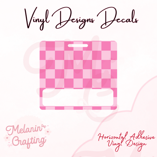 Pink Checkered Horizontal Vinyl Decal