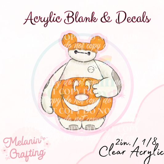 Spooky Baymax Acrylic Blank & Decal Set