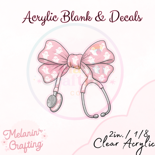 Ghost Stethoscope Acrylic Blank & Decal Set