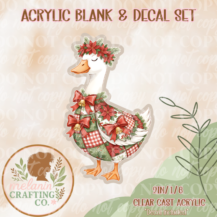 Christmas Patchwork Acrylic Blank & Decal Set