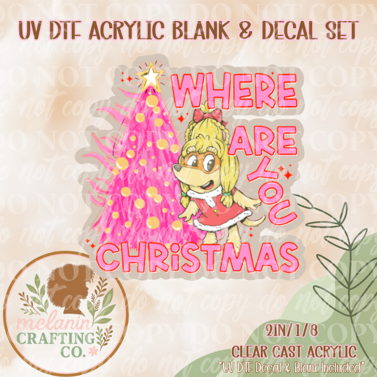 Where Are You Christmas UV DTF Acrylic Blank & Decal Set