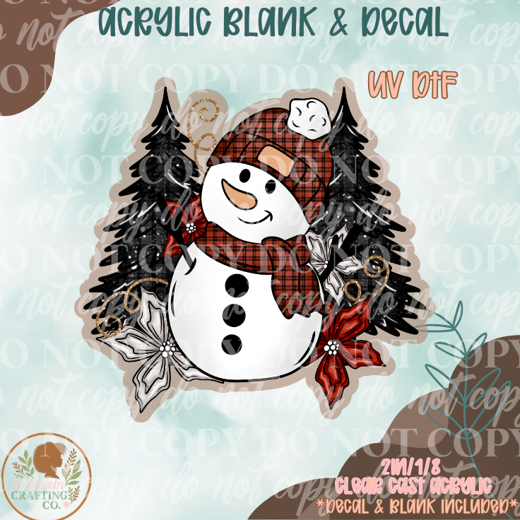 Festive Snowman UV DTF Acrylic Blank Set