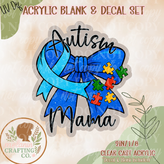 Autism Mama UV Dtf Acrylic Blank Set