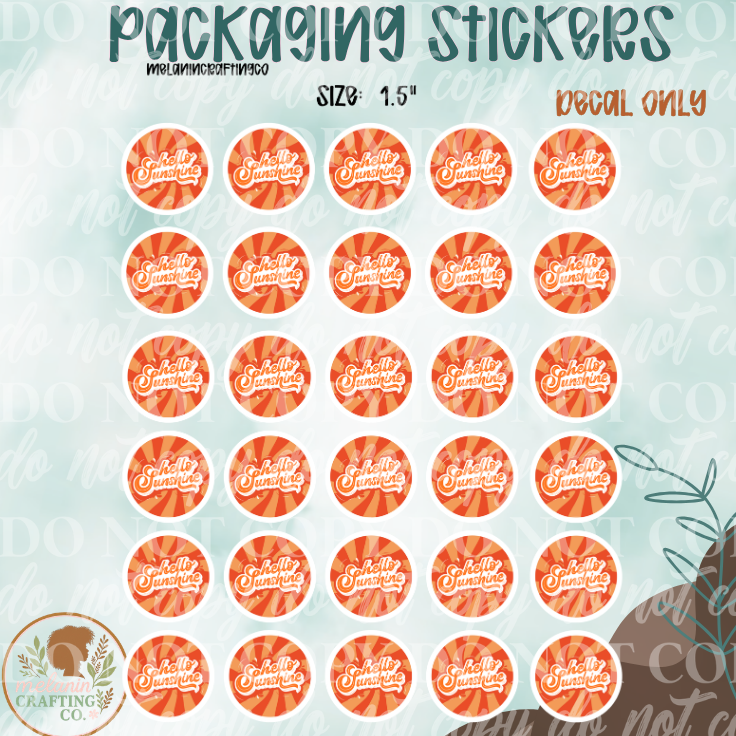 Groovy Hello Sunshine Packaging Stickers