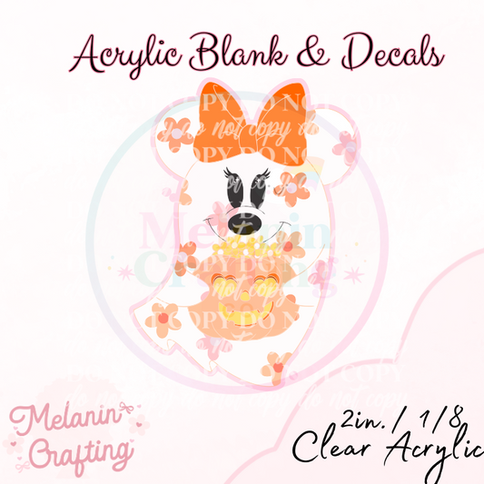 Floral Ghost Acrylic Blank & Decal Set
