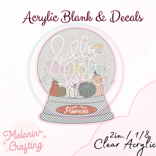 Fall SnowGlobe Acrylic Blank & Decal Set