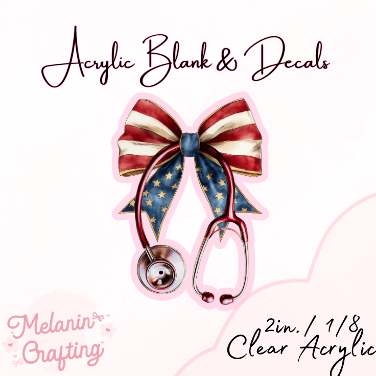 USA Stethoscope Acrylic Blank & Decal Set