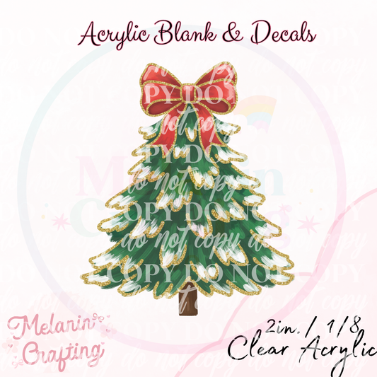 Christmas Tree Acrylic Blank & Decal Set