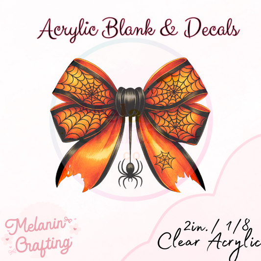 Spooky Halloween Bow Acrylic Blank & Decal Set