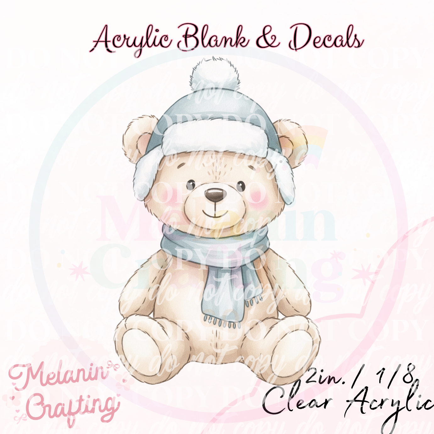 Stuff Snowy Bear Acrylic Blank & Decal Set