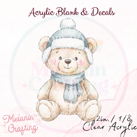Stuff Snowy Bear Acrylic Blank & Decal Set