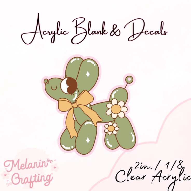 Retro Balloon Dog Acrylic Blank & Decal Set