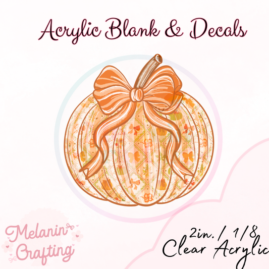 Lace Pumpkin Acrylic Blank & Decal Set