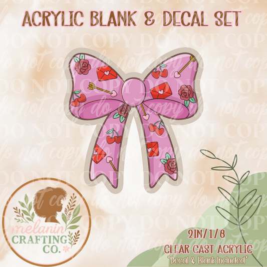 Romance Bow Acrylic Blank & Decal Set