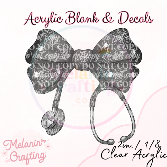 Black Web Stethoscope Acrylic Blank & Decal Set