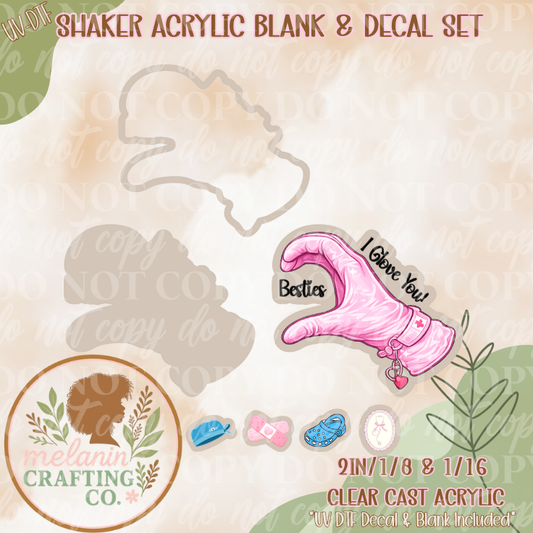 Bestie Glove Shaker (Pink) UV Dtf Shaker Set