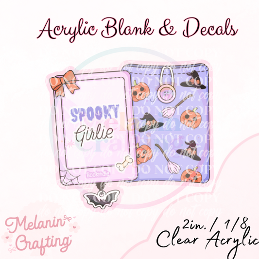 Spooky Kindle Girlie Acrylic Blank & Decal Set