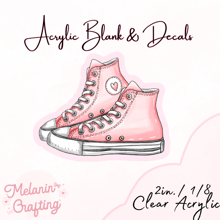 Pink Converse Bag Acrylic Blank & Decal Set