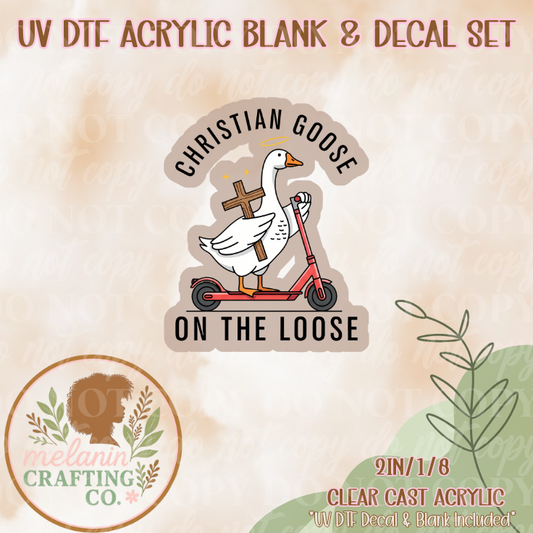 Christian Goose UV Dtf Acrylic Blank & Decal Set