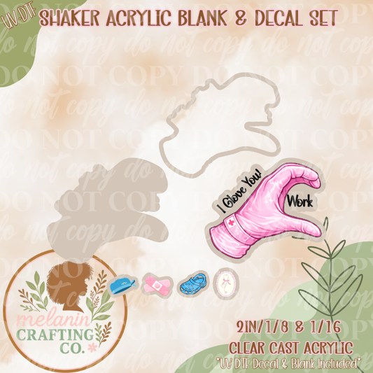 Work Glove Shaker (Pink) UV Dtf Shaker Set