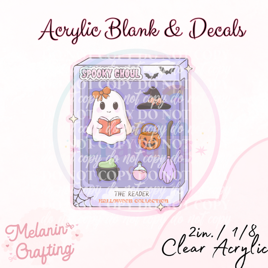 Spooky Ghoul The Reader Acrylic Blank & Decal Set
