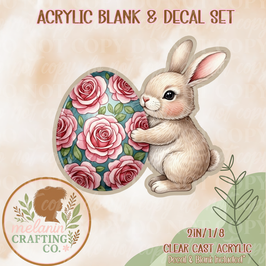 Flower Egg Bunny Acrylic Blank & Decal Set