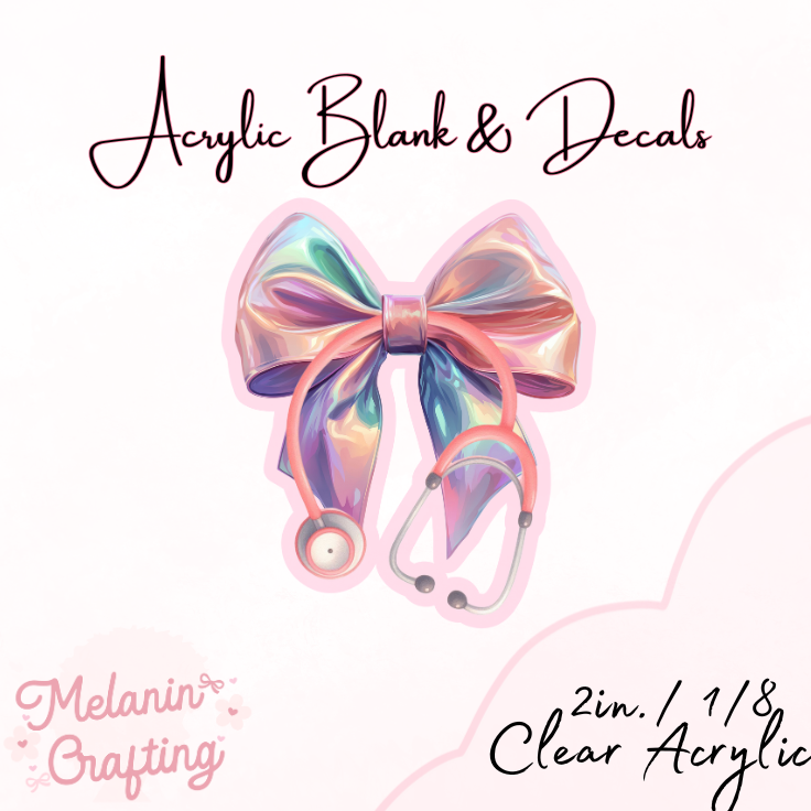 Ombre Stethoscope Acrylic Blank & Decal Set