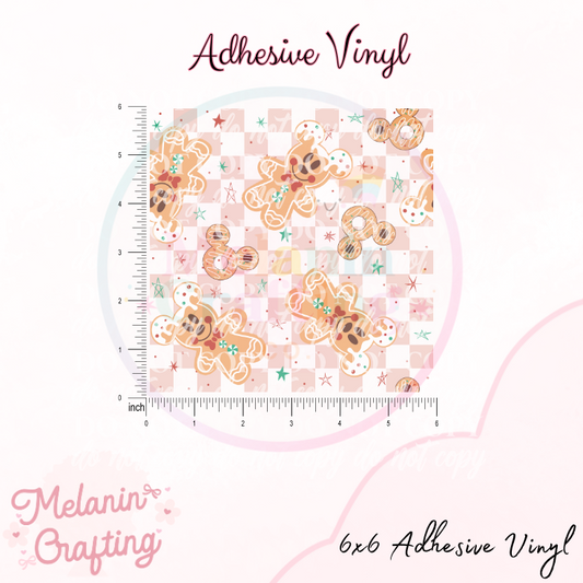 Checkered Gingerbread 6x6 Adhesive Vinyl