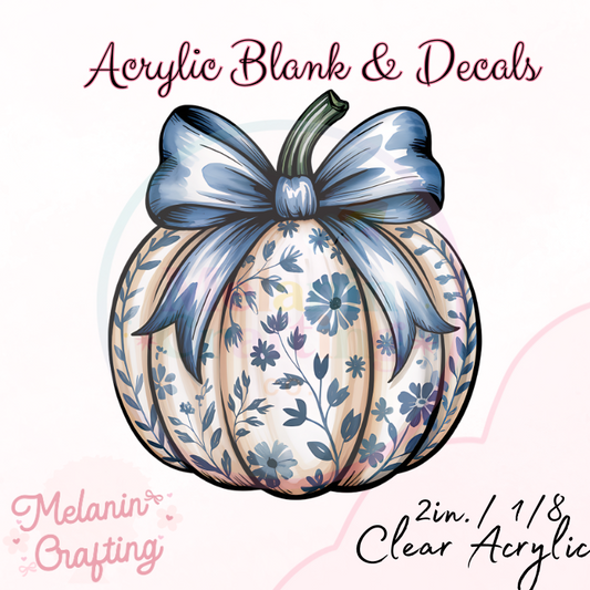Floral Pumpkin Acrylic Blank & Decal Set