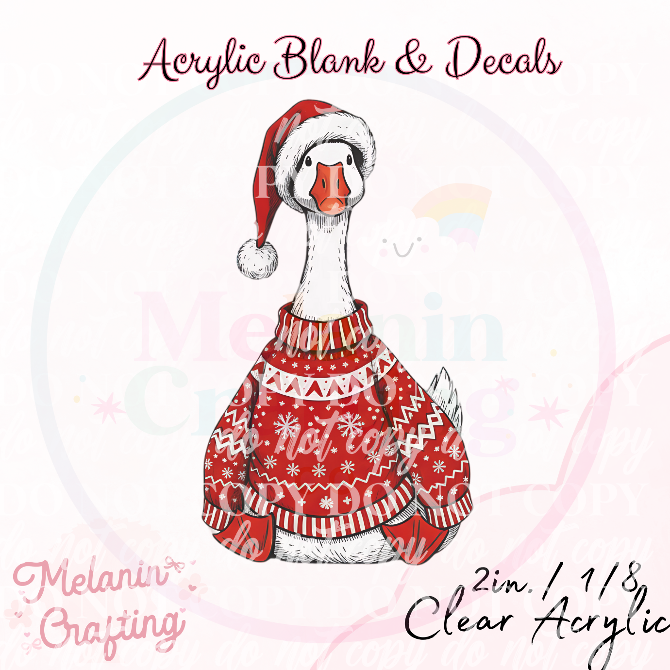 Festive Goose Acrylic Blank & Decal Set