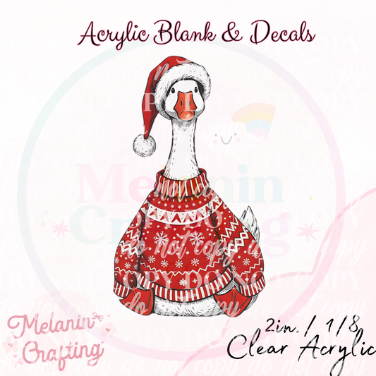 Festive Goose Acrylic Blank & Decal Set