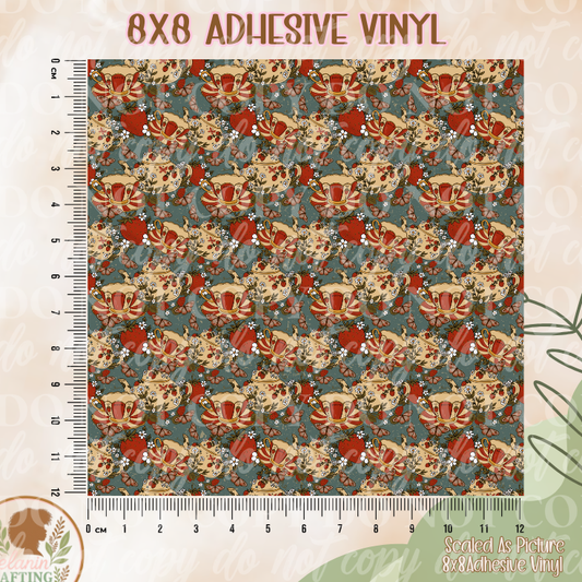 Strawberry Tea Party 8x8  Adhesive Vinyl