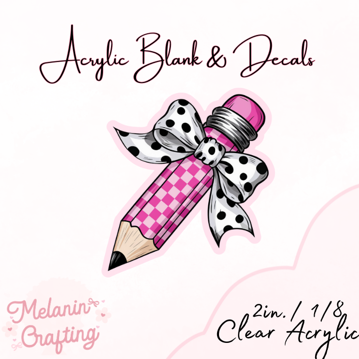 Checkered Polkadot Acrylic Blank & Decal Set