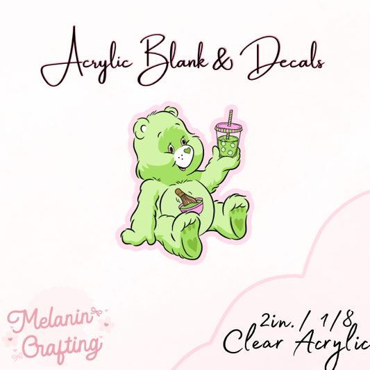 Matcha Bear Acrylic Blank & Decal Set