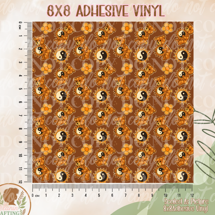 Peace Bear 8x8  Adhesive Vinyl