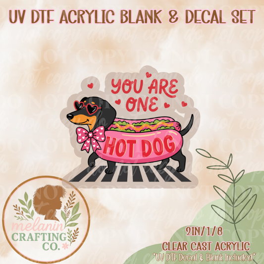Hot Dog UV Dtf Acrylic Blank & Decal Set