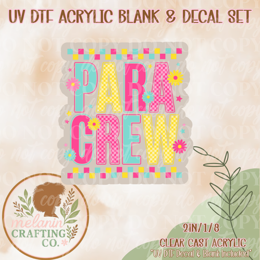 Para Crew UV Dtf Acrylic Blank & Decal Set