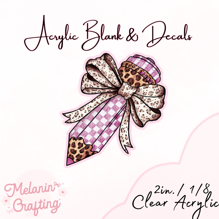 Checkered Leopard Acrylic Blank & Decal Set