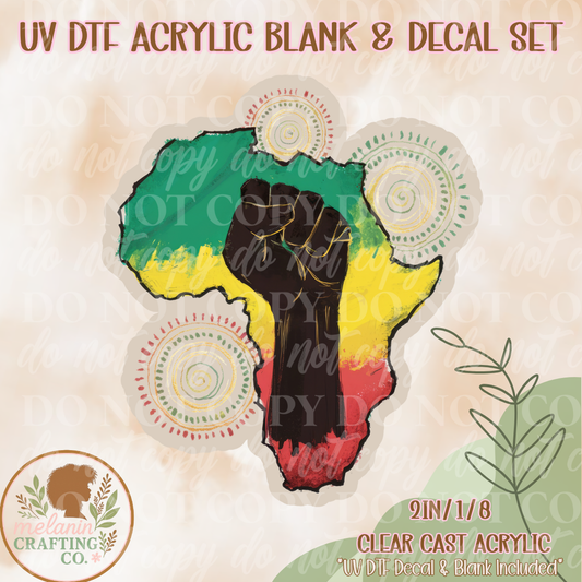 Africa Love UV Dtf Acrylic Blank & Decal Set