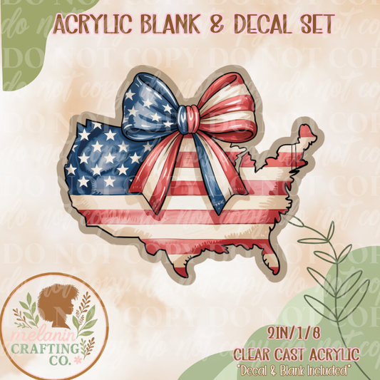 American Bow  Acrylic Blank & Decal Set