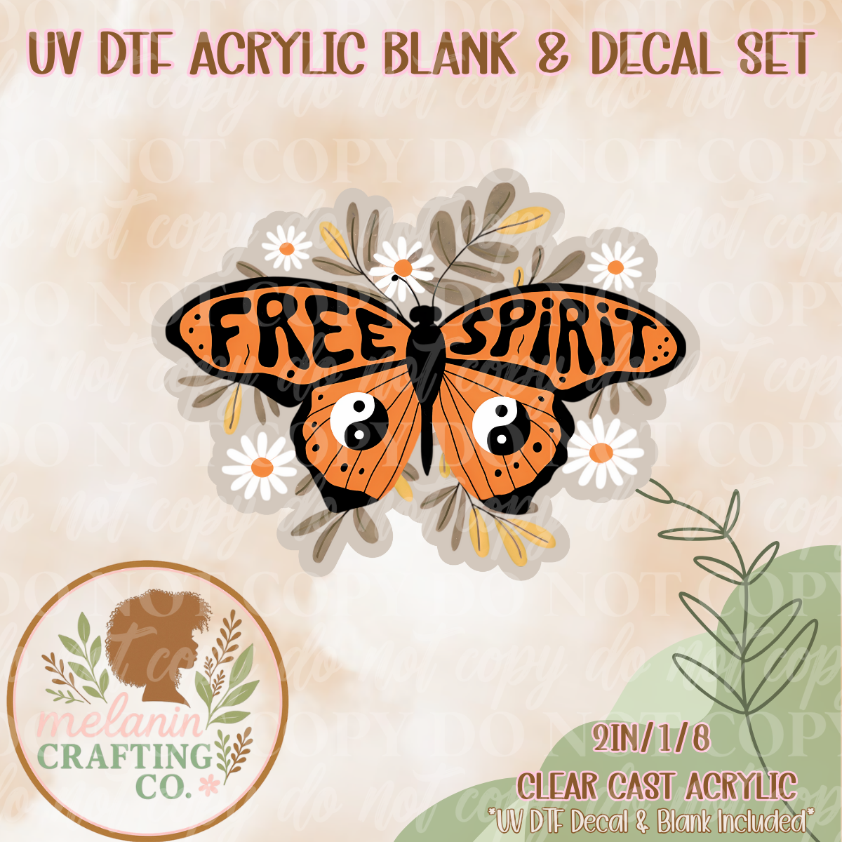 Free Spirit UV Dtf Acrylic Blank & Decal Set