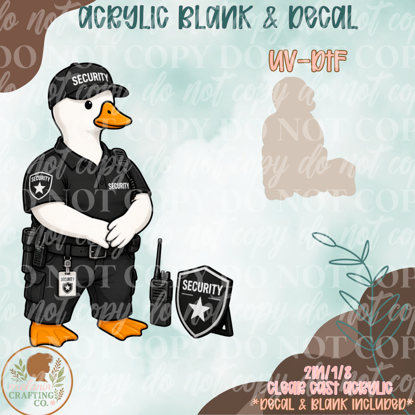 Security Goose UV DTF Acrylic Blank Set