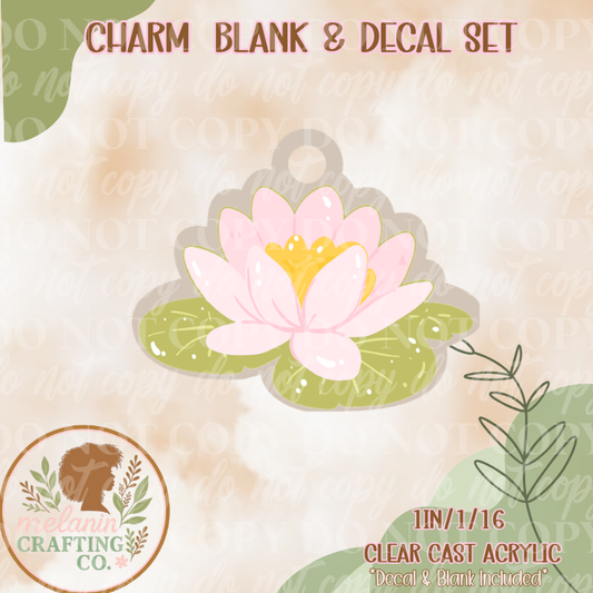 Floral Lillypad Charm & Decal Set