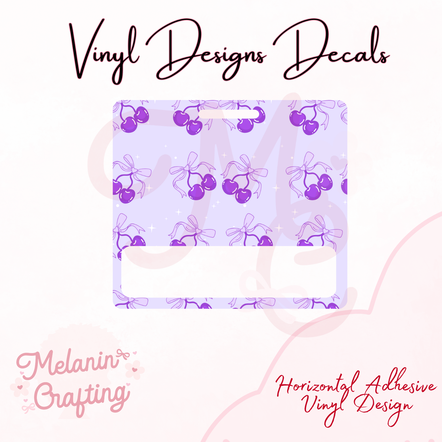 Purple Cherries Horizontal Vinyl Decal