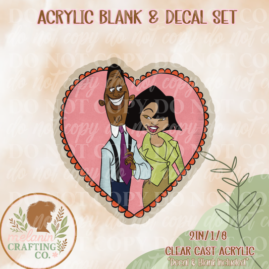 Vday proud parents Acrylic Blank & Decal Set