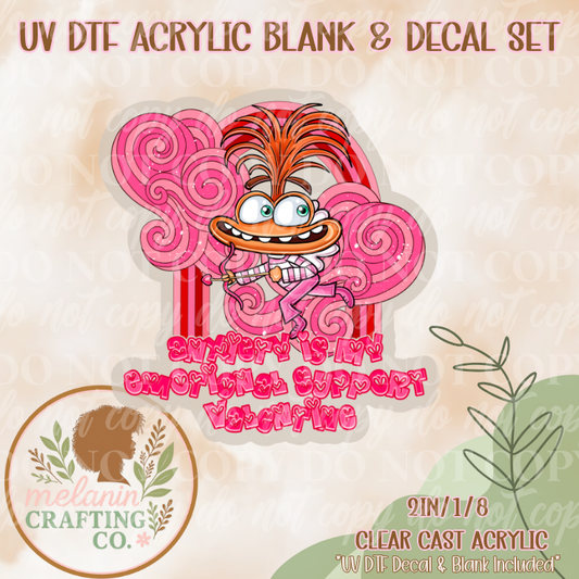 Anxiety Emotional Support UV Dtf Acrylic Blank & Decal Set