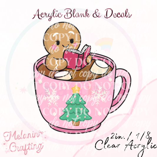 Bookish Christmas Cup Acrylic Blank & Decal Set