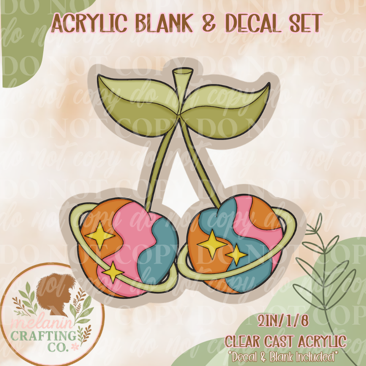 Cosmic Cherries Acrylic Blank & Decal Set